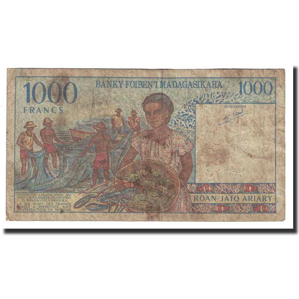 Biljet, Madagascar, 1000 Francs = 200 Ariary, Undated (1994), KM:76b, TB+