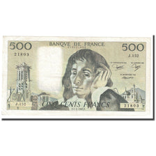 Frankreich, 500 Francs, Pascal, 1982, 1982-01-07, SS, Fayette:71.26, KM:156e