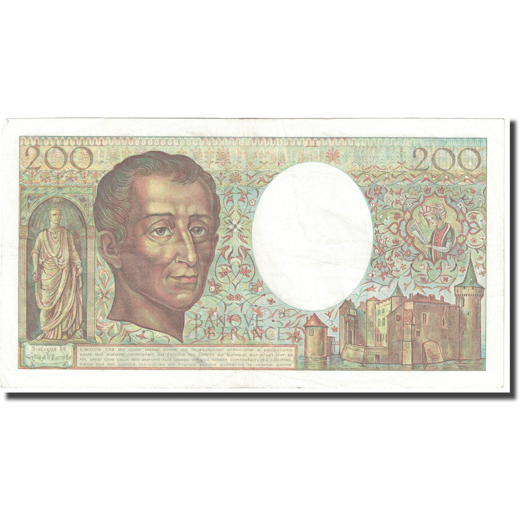 Francja, 200 Francs, Montesquieu, 1981, AU(55-58), Fayette:70.01, KM:155a