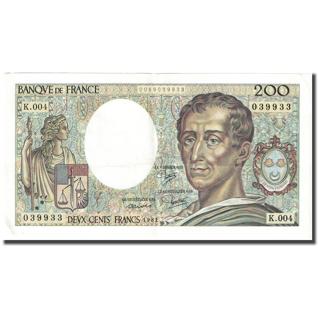 France, 200 Francs, Montesquieu, 1981, UNC(60-62), Fayette:70.01, KM:155a