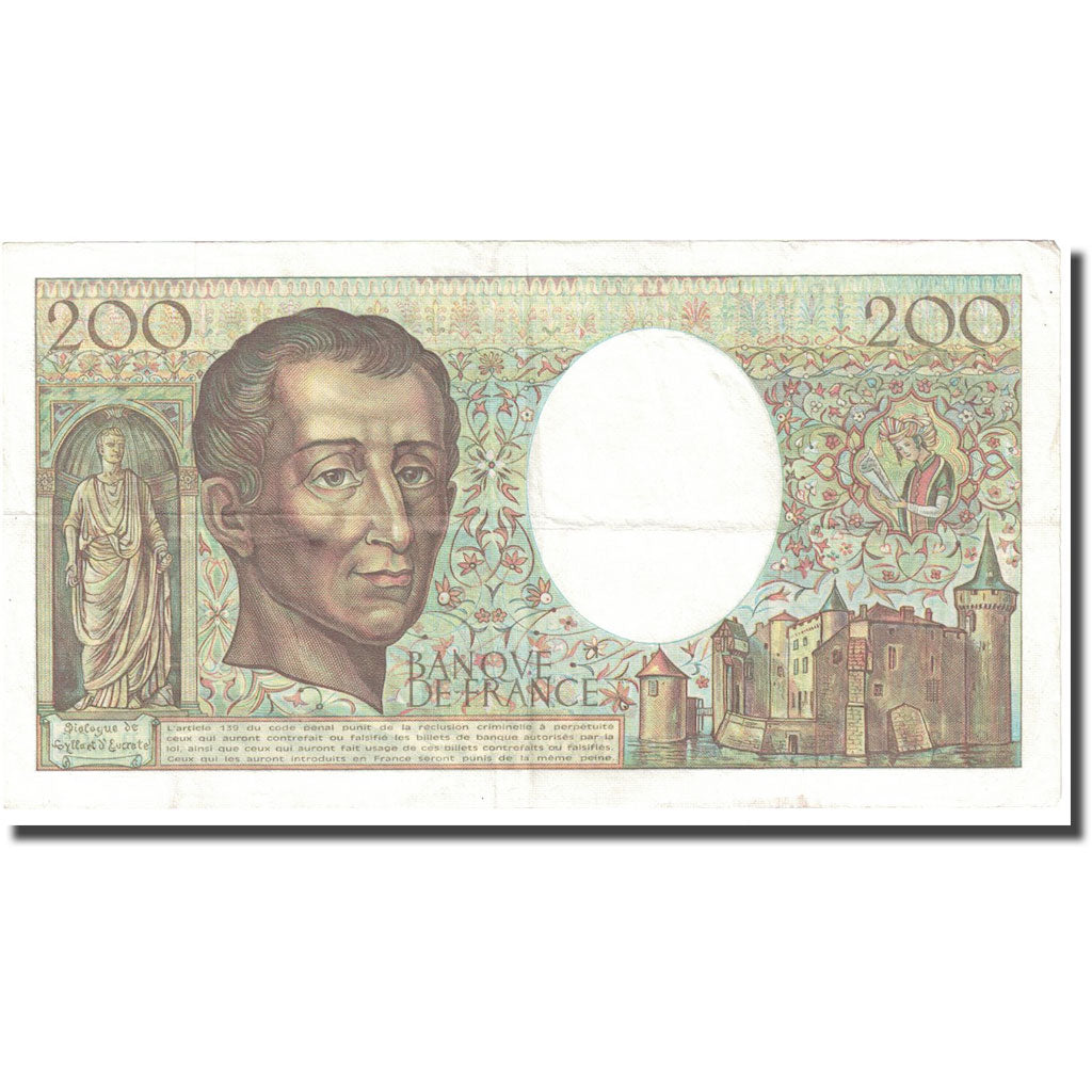 Francia, 200 Francs, Montesquieu, 1981, BB+, Fayette:70.01, KM:155a