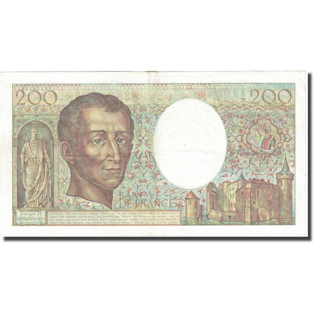 Francja, 200 Francs, Montesquieu, 1983, AU(50-53), Fayette:70.03, KM:155a