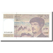 Frankreich, 20 Francs, Debussy, 1992, VZ, Fayette:66bis.3, KM:151f