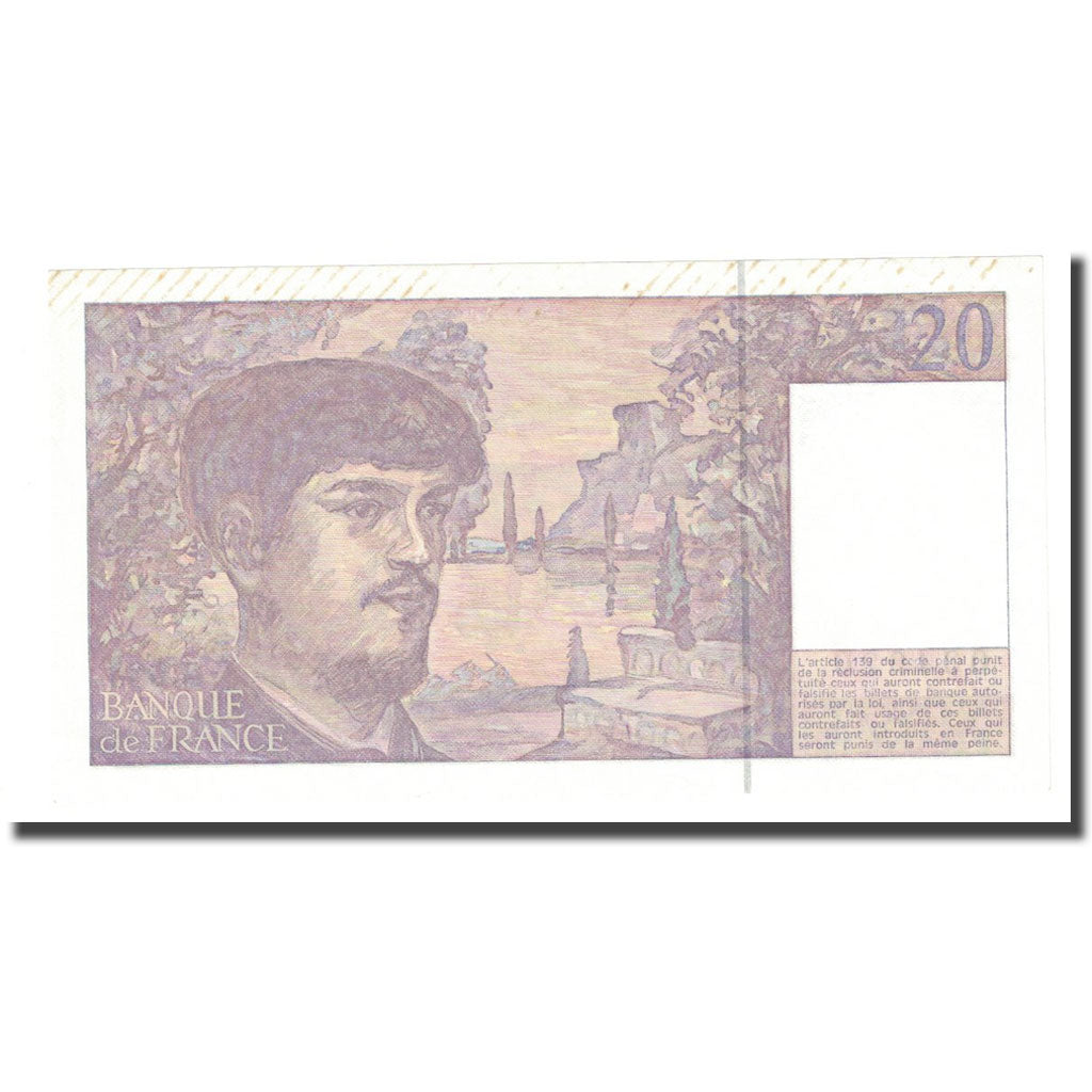Frankreich, 20 Francs, Debussy, 1992, VZ, Fayette:66bis.3, KM:151f