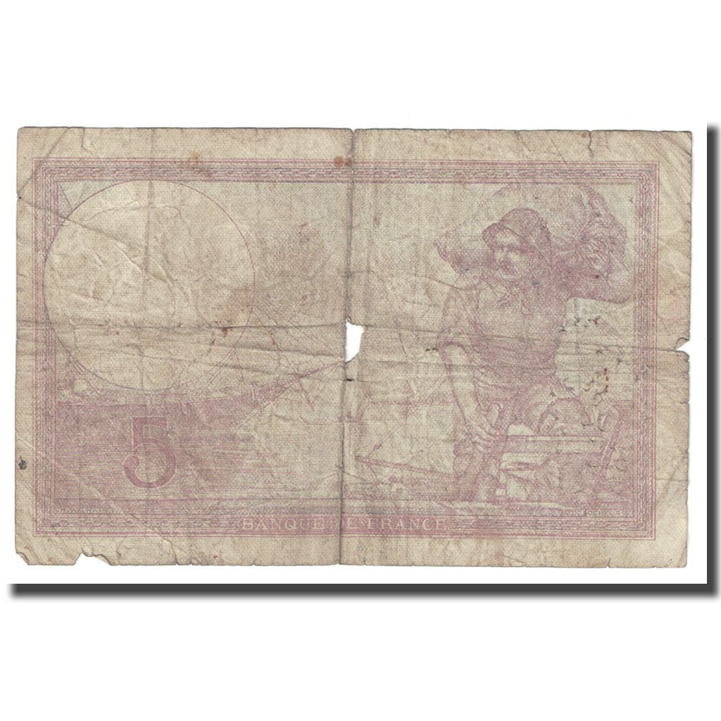 França, 5 Francs, Violet, 1933, 1933-08-03, VG(8-10), Fayette:3.17, KM:72e