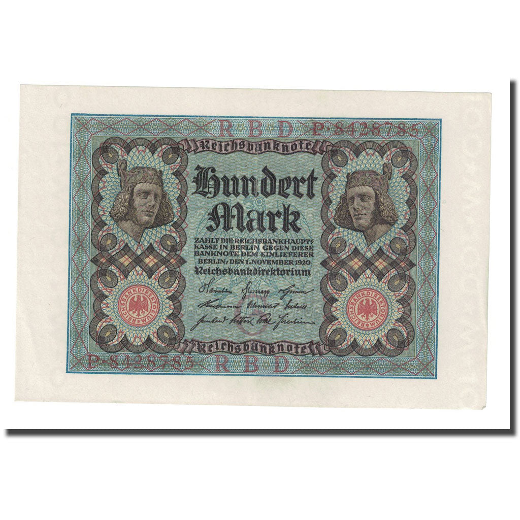 Banknote, Germany, 100 Mark, 1920, 1920-11-01, KM:69b, AU(55-58)