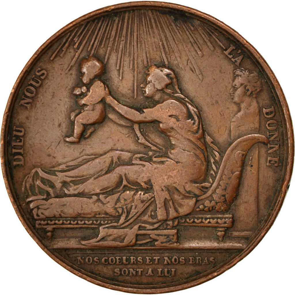 France, Medal, Louis XVIII, Politics, Society, War, 1820, Gayrard, EF(40-45)