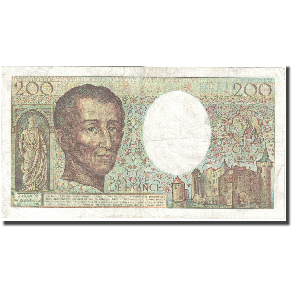 Francja, 200 Francs, Montesquieu, 1981, EF(40-45), Fayette:70.01, KM:155a