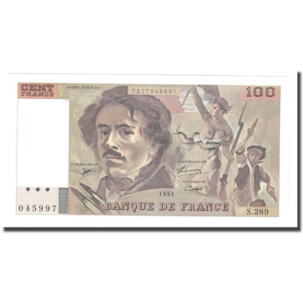 Frankrijk, 100 Francs, Delacroix, 1995, NIEUW, Fayette:69ter.2c, KM:154h