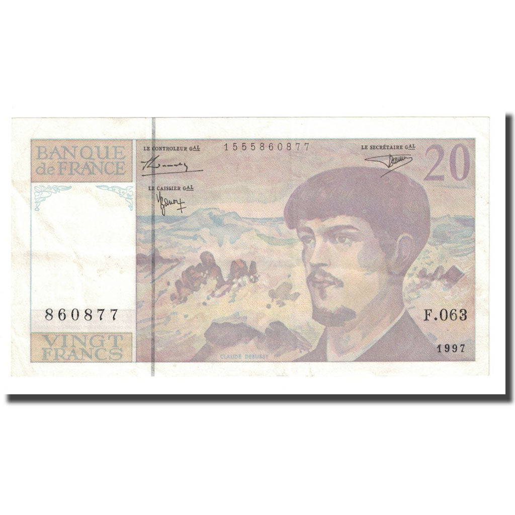 Frankrijk, 20 Francs, Debussy, 1997, SUP, Fayette:66ter.02.63, KM:151i