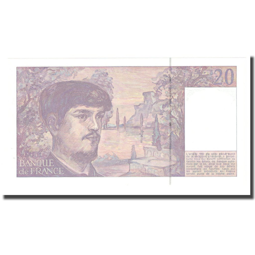 France, 20 Francs, Debussy, 1991, NEUF, Fayette:66Bis.2, KM:151e