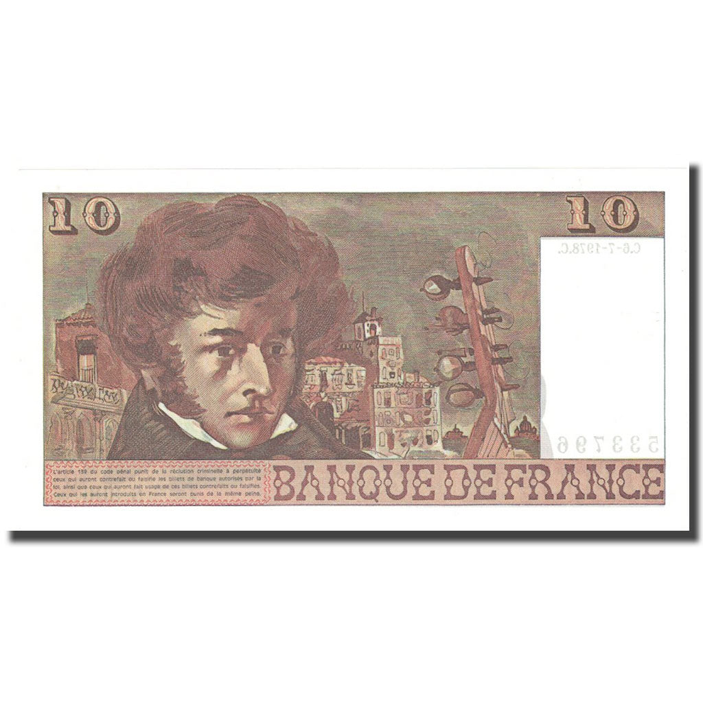 França, 10 Francs, Berlioz, 1978, 1978-07-06, UNC(65-70), Fayette:63.25