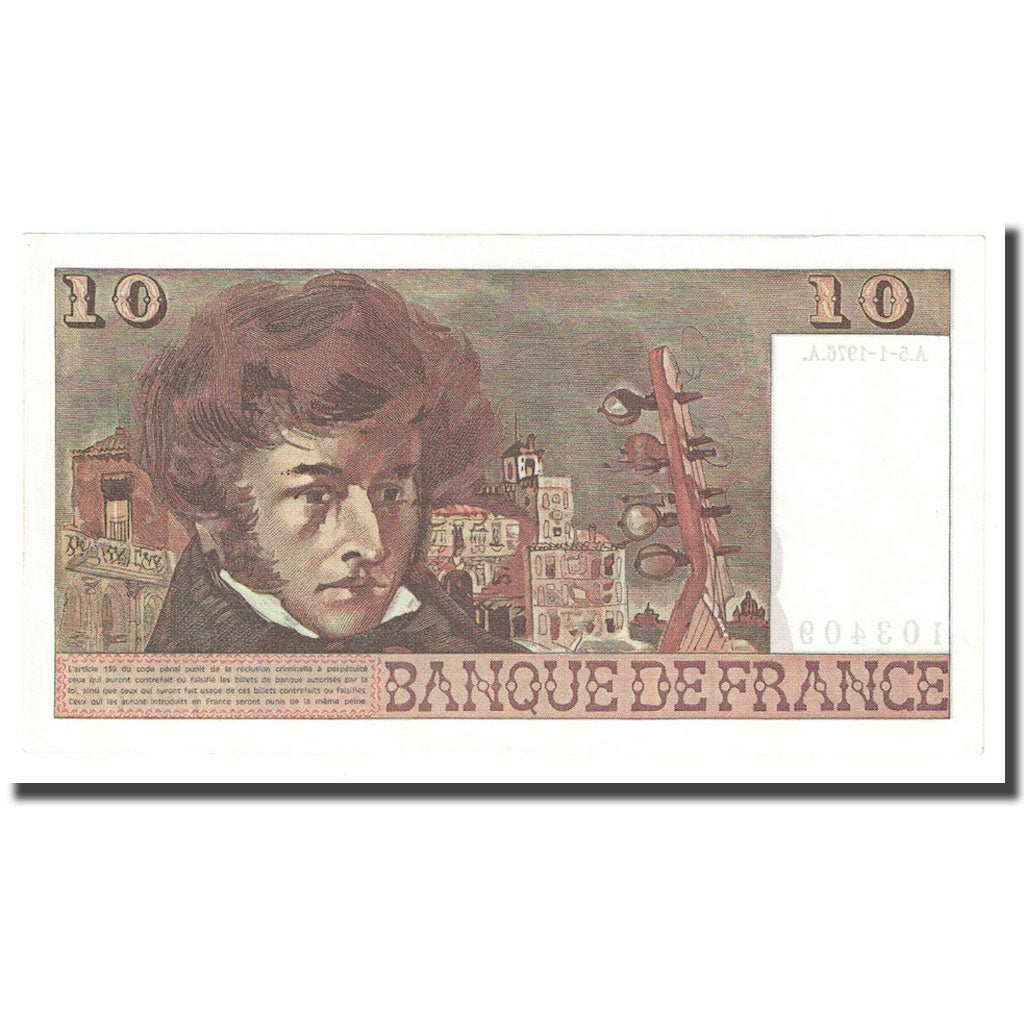 Francia, 10 Francs, Berlioz, 1976, 1976-01-05, SPL, Fayette:63.17.283, KM:150c