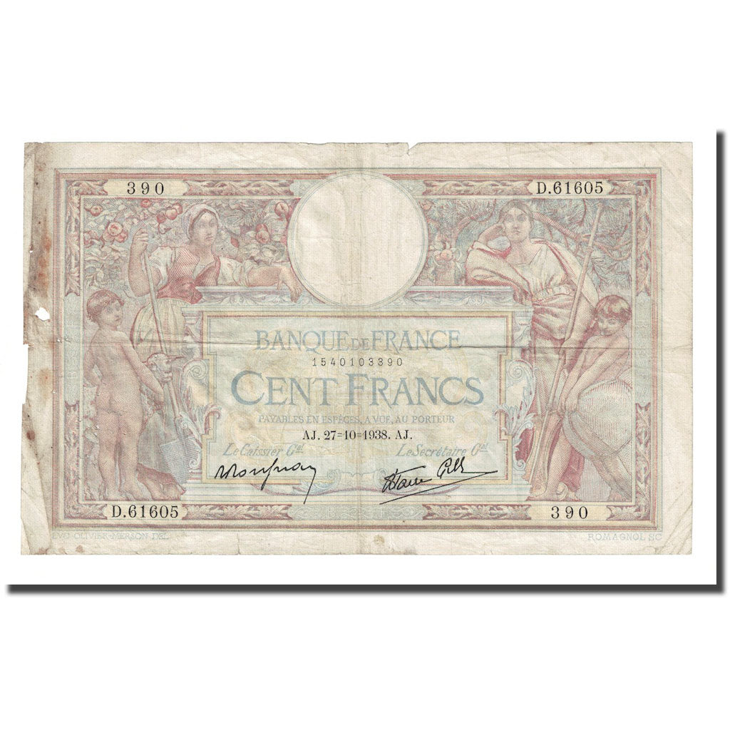 Francia, 100 Francs, Luc Olivier Merson, 1938, 1938-10-27, RC, Fayette:25.33