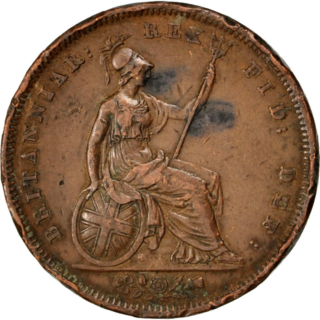 Great Britain, Penny, 1825, KM #693, EF(40-45), Copper, 19.00