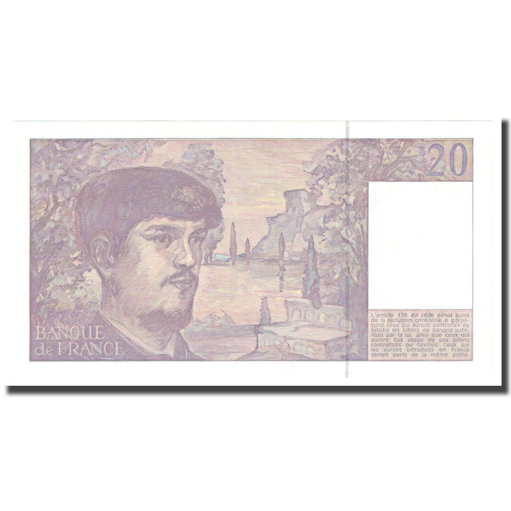 France, 20 Francs, Debussy, 1992, UNC(65-70), Fayette:66bis.3, KM:151f