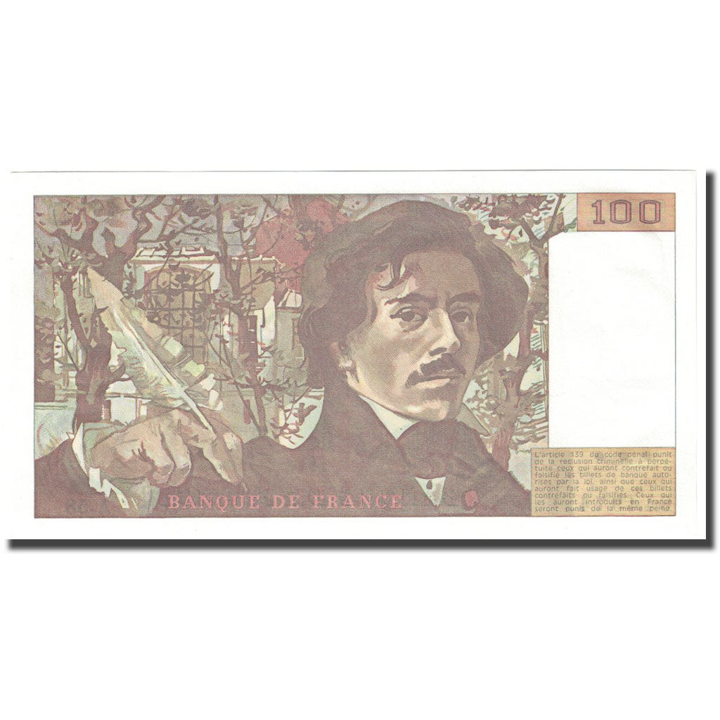 Francja, 100 Francs, Delacroix, 1982, UNC(64), Fayette:69.6, KM:154b