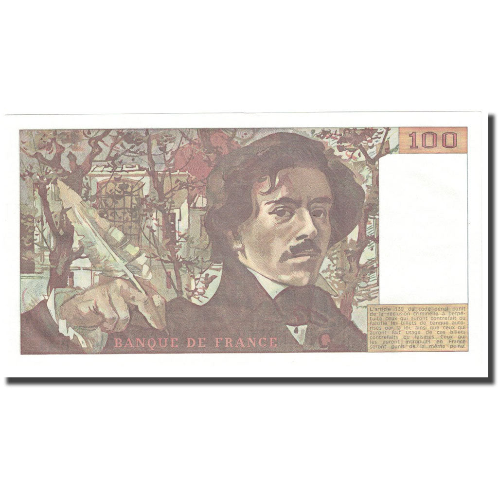 France, 100 Francs, Delacroix, 1981, UNC(65-70), Fayette:69.5, KM:154b