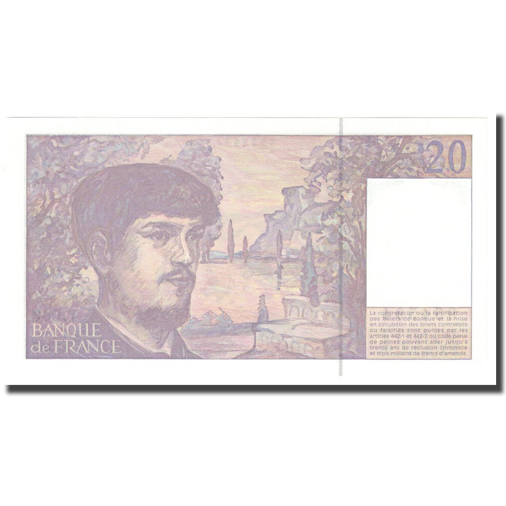 França, 20 Francs, Debussy, 1997, UNC(65-70), Fayette:66ter.02.63, KM:151i