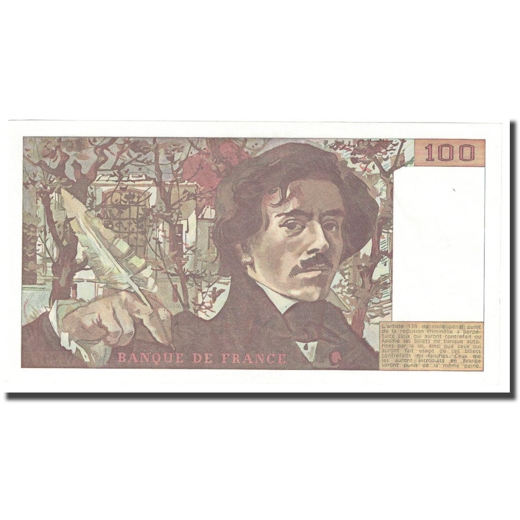 Frankreich, 100 Francs, Delacroix, 1980, UNZ-, Fayette:69.4a, KM:154b