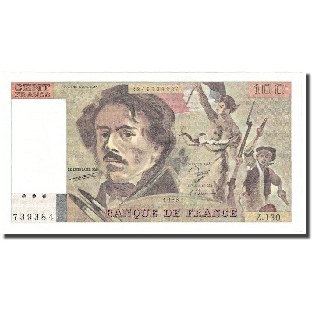 Francia, 100 Francs, Delacroix, 1988, FDS, Fayette:69.12, KM:154d