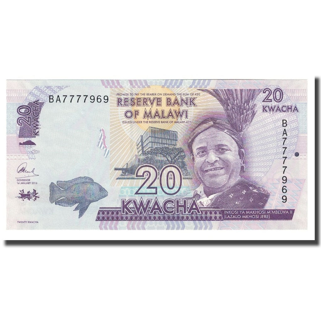 Banconote, Malawi, 20 Kwacha, 2016, 2016-01-01, KM:57, FDS