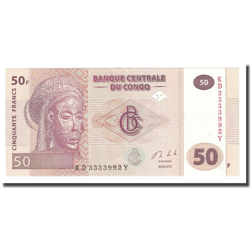 Banknot, Republika Demokratyczna Konga, 50 Francs, 2013, 2013-06-30, UNC(65-70)