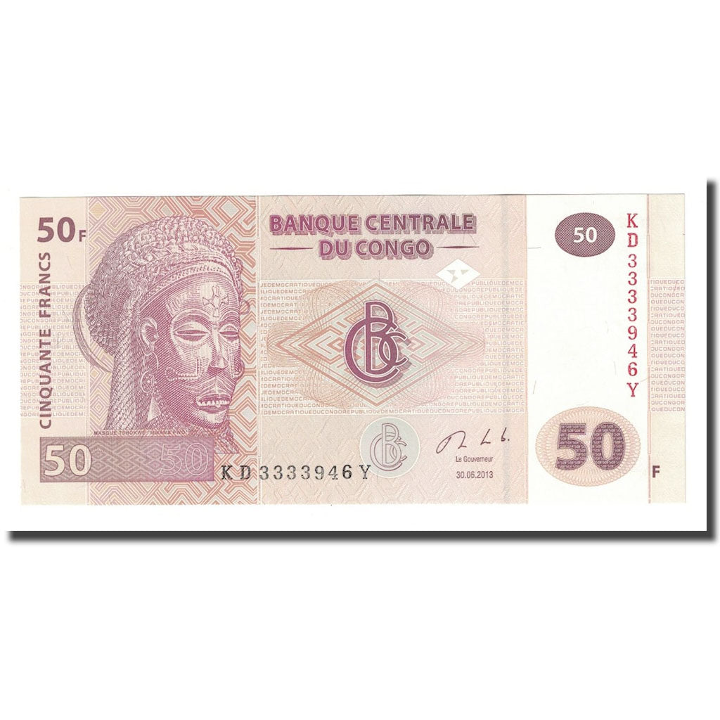Banknot, Republika Demokratyczna Konga, 50 Francs, 2013, 2013-06-30, UNC(65-70)