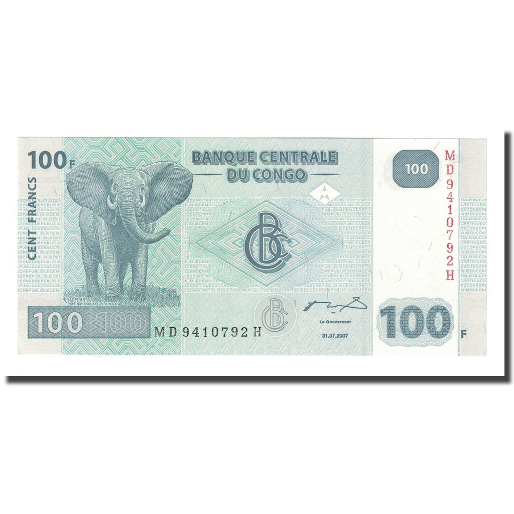 Banknot, Republika Demokratyczna Konga, 100 Francs, 2007, 2007-07-31, UNC(65-70)