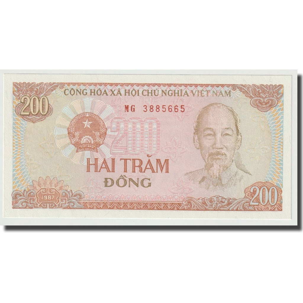 Nota, Vietname, 200 D<ox>ng, 1988, KM:100c, UNC(65-70)