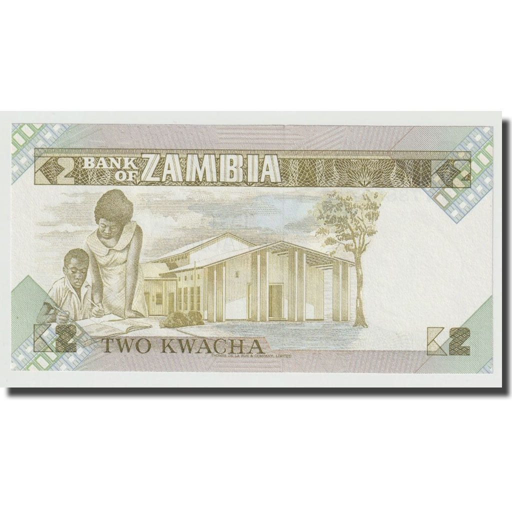 Nota, Zâmbia, 2 Kwacha, 1980-1986, KM:24c, UNC(65-70)
