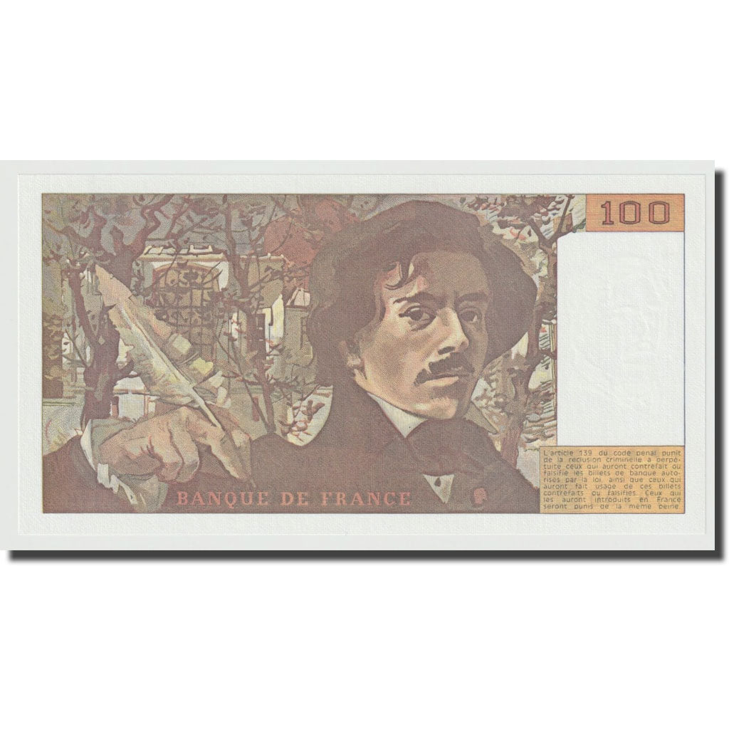 Francia, 100 Francs, Delacroix, 1990, UNC, Fayette:69BIS.02c, KM:154e