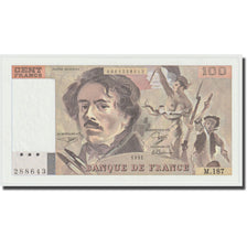 Frankrijk, 100 Francs, Delacroix, 1991, SPL+, Fayette:69bis.3b2, KM:154e