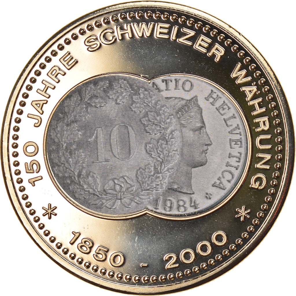 Switzerland, Medal, 150 Ans de la Monnaie Suisse, 10 Rappen, 2000, MS(64)