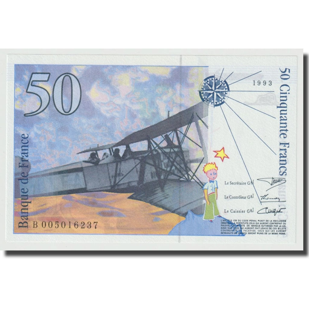 Frankreich, 50 Francs, St Exupéry, 1993, UNZ, Fayette:F72.02, KM:157b