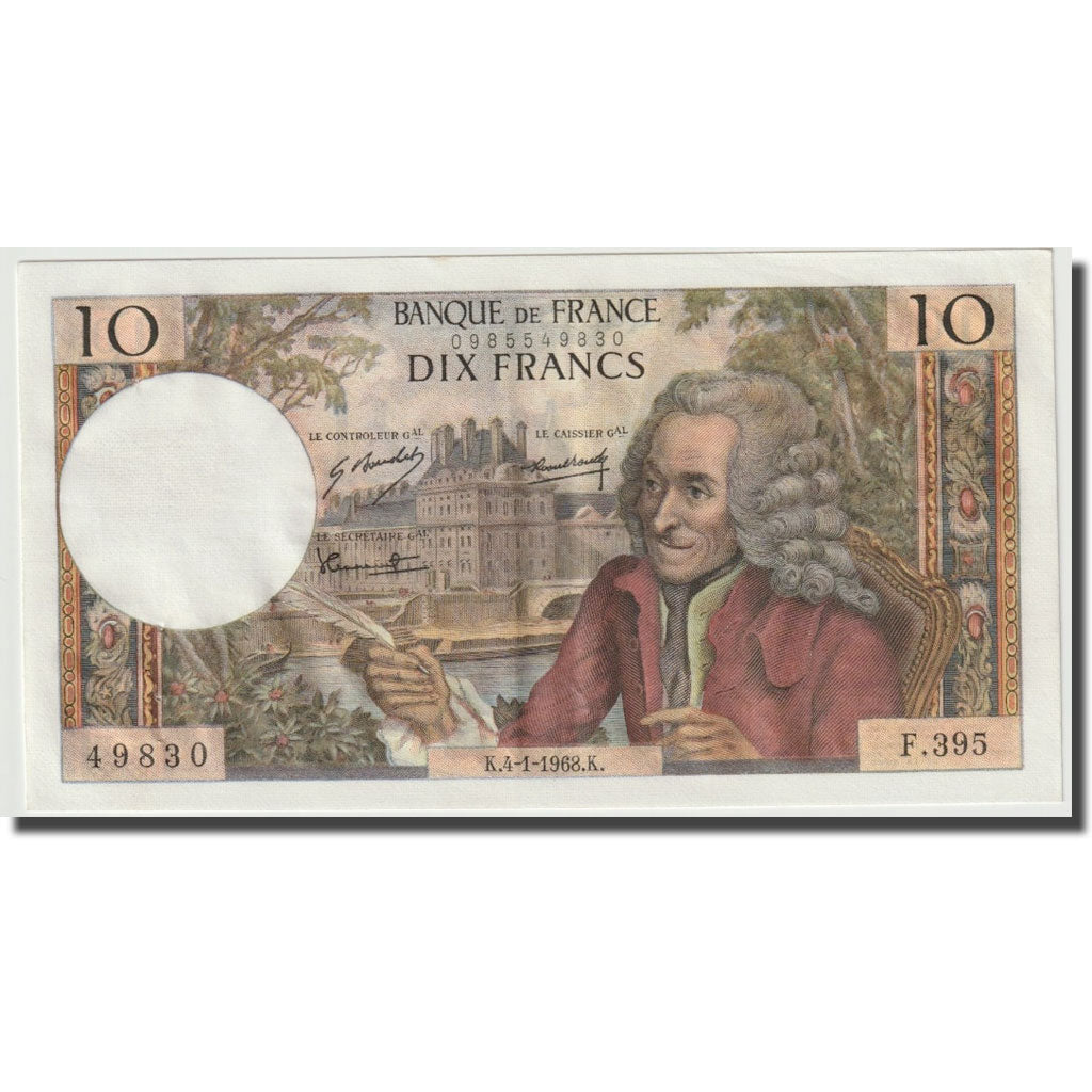 Frankreich, 10 Francs, Voltaire, 1968, 1968-01-04, UNZ-, Fayette:62.31, KM:147c