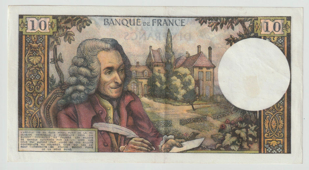 Frankreich, 10 Francs, Voltaire, 1966, 1966-11-04, UNZ-, Fayette:62.23, KM:147b