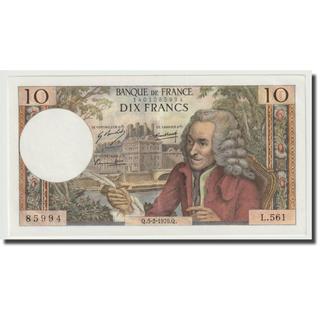 Frankreich, 10 Francs, Voltaire, 1970, 1970-02-05, UNZ, Fayette:62.42, KM:147c