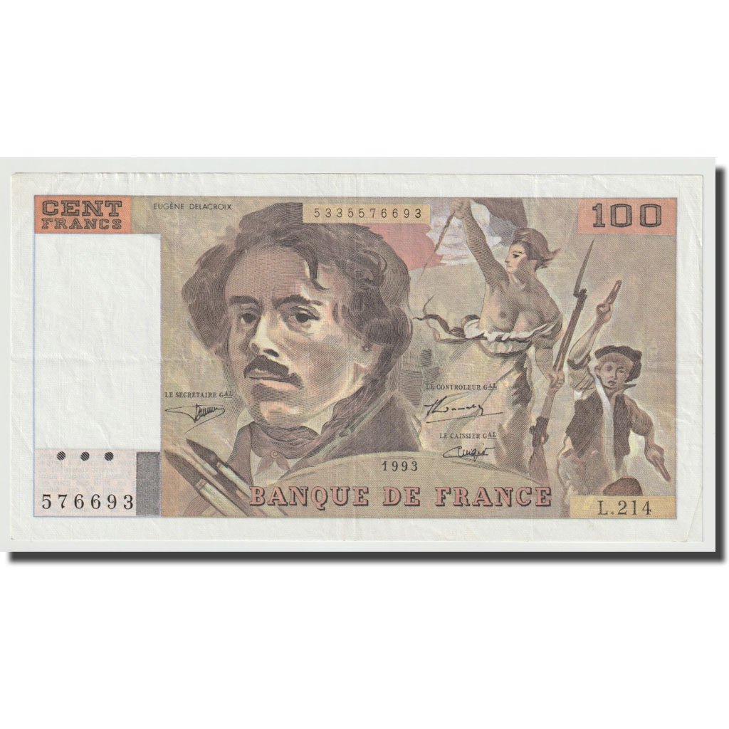 Frankreich, 100 Francs, Delacroix, 1993, UNZ-, Fayette:69bis.5, KM:154g