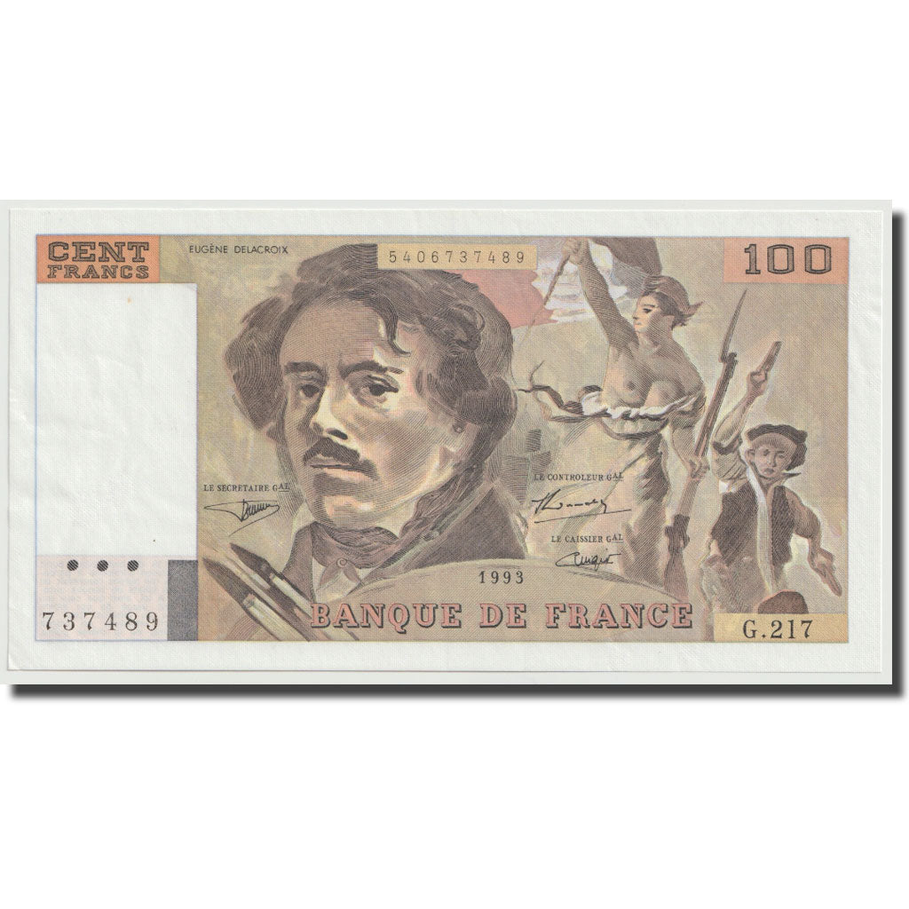 Frankreich, 100 Francs, Delacroix, 1993, UNZ-, Fayette:69bis.5, KM:154g