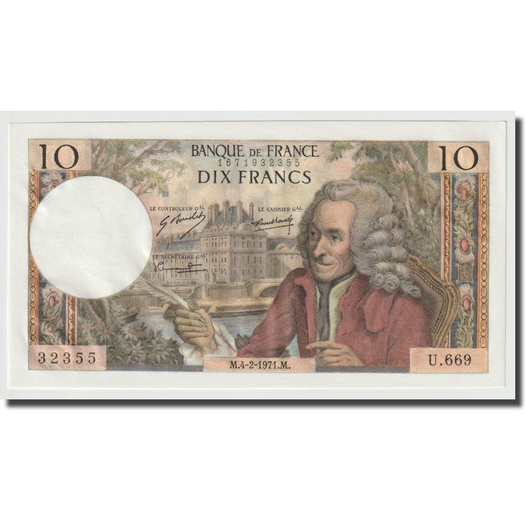 France, 10 Francs, Voltaire, 1971, 1971-02-04, NEUF, KM:147c