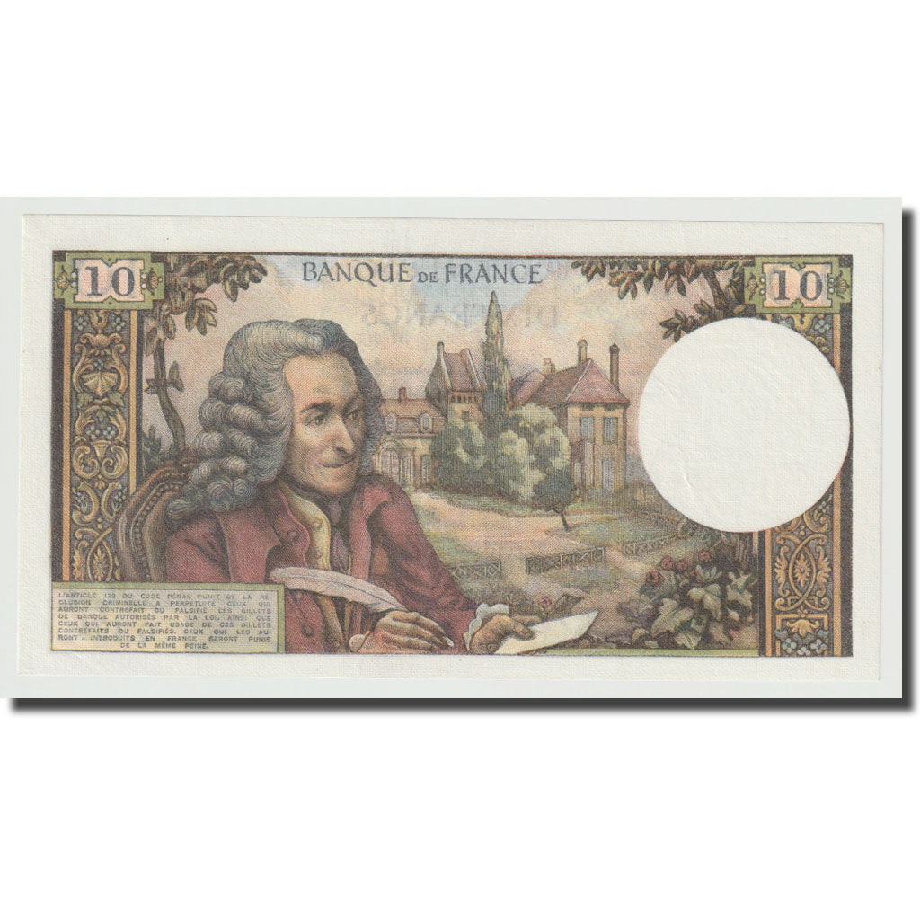 France, 10 Francs, Voltaire, 1969, 1969-05-08, UNC(65-70), Fayette:62.38