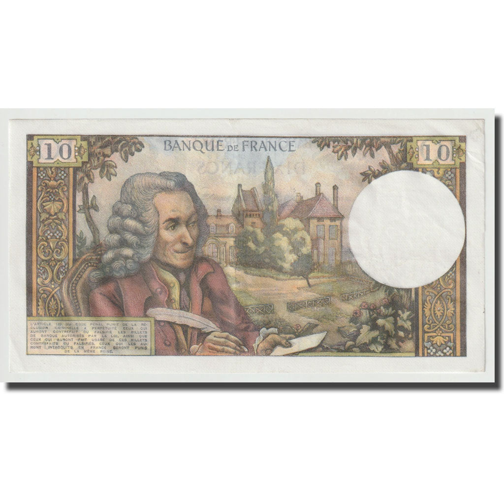 Frankreich, 10 Francs, Voltaire, 1969, 1969-01-02, UNZ-, Fayette:62.36, KM:147c