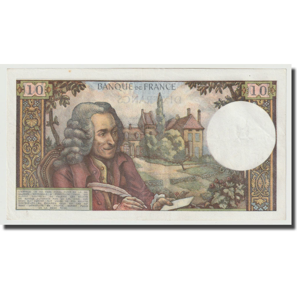 Frankreich, 10 Francs, Voltaire, 1968, 1968-07-04, UNZ-, Fayette:62.33, KM:147c