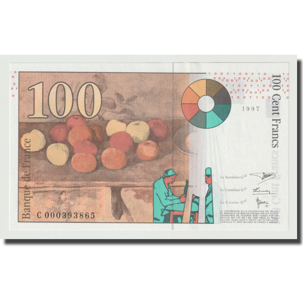 Frankrijk, 100 Francs, Cézanne, 1997, 1997, NIEUW, Fayette:F74.01, KM:158a