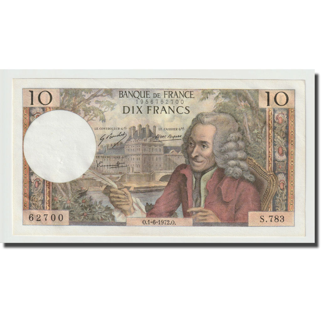 Frankreich, 10 Francs, Voltaire, 1972, 1972-06-01, UNZ-, Fayette:62.56, KM:147d