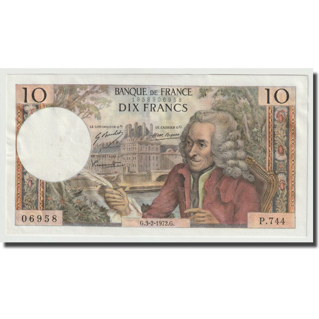 Frankreich, 10 Francs, Voltaire, 1972, 1972-02-03, UNZ-, Fayette:62.54, KM:147d