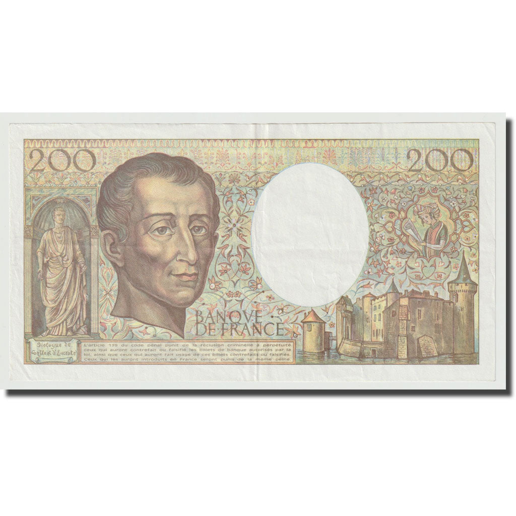 Francja, 200 Francs, Montesquieu, 1990, UNC(64), Fayette:70.10 c), KM:155d