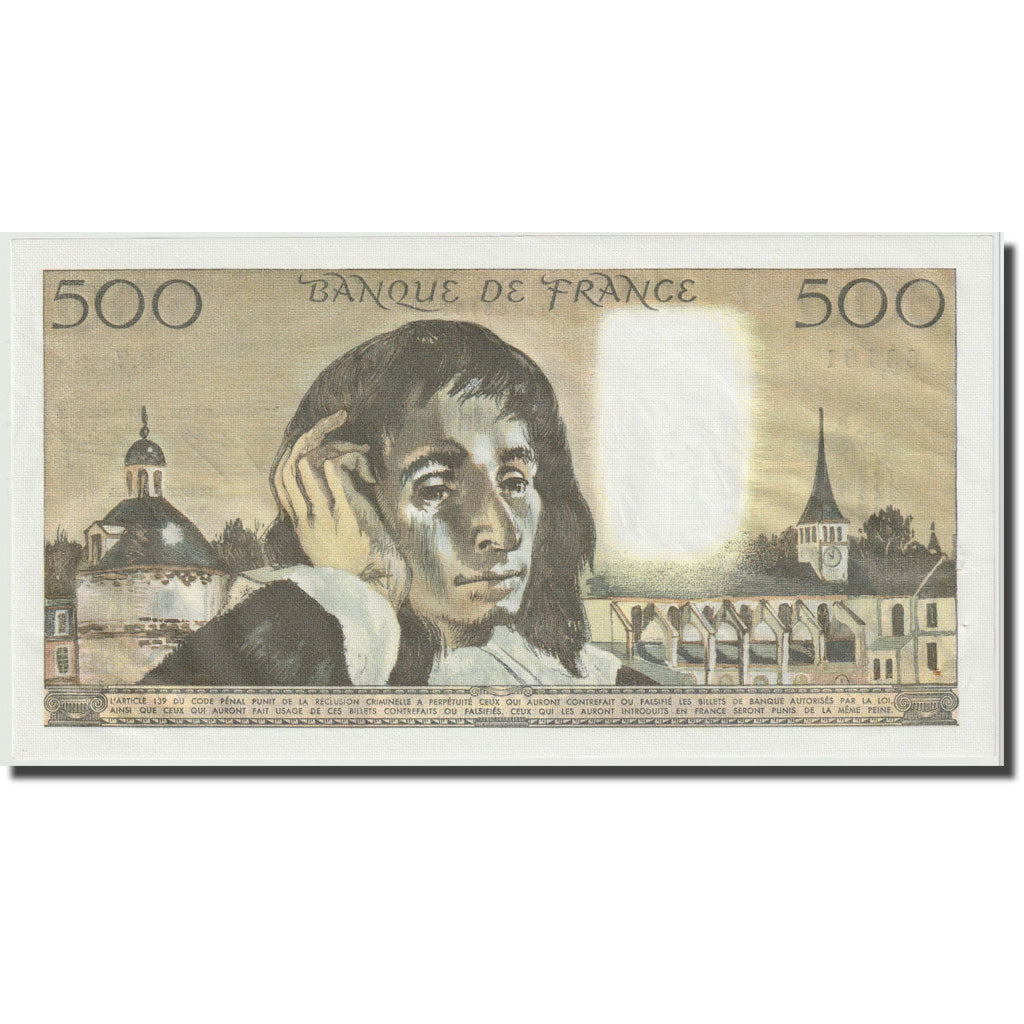France, 500 Francs, Pascal, 1968, 1968-12-05, UNC(63), Fayette:71.02, KM:156a