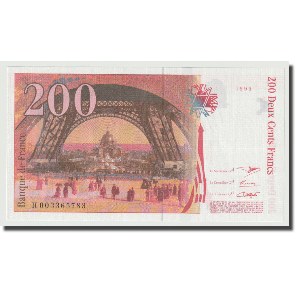 Francia, 200 Francs, Eiffel, 1995, FDS, Fayette:75.1, KM:159a